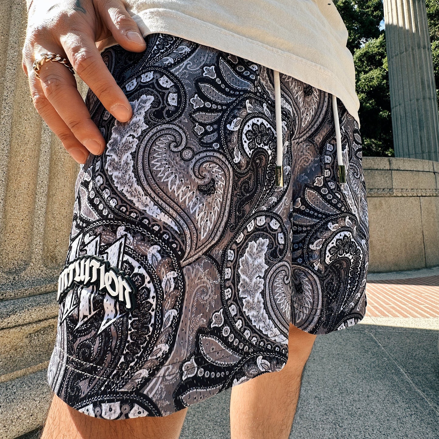 Paisley Hearts Mesh Shorts